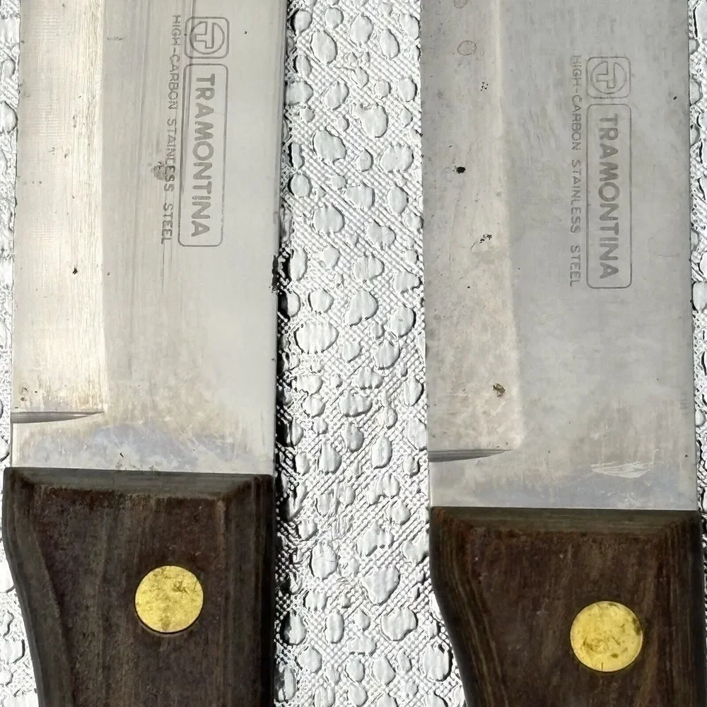 Tramontina 4‎ Set Steak Knives High Carbon Stainless Wood Handle 4.75